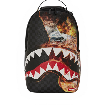 Sprayground Shark Fire Check backpack